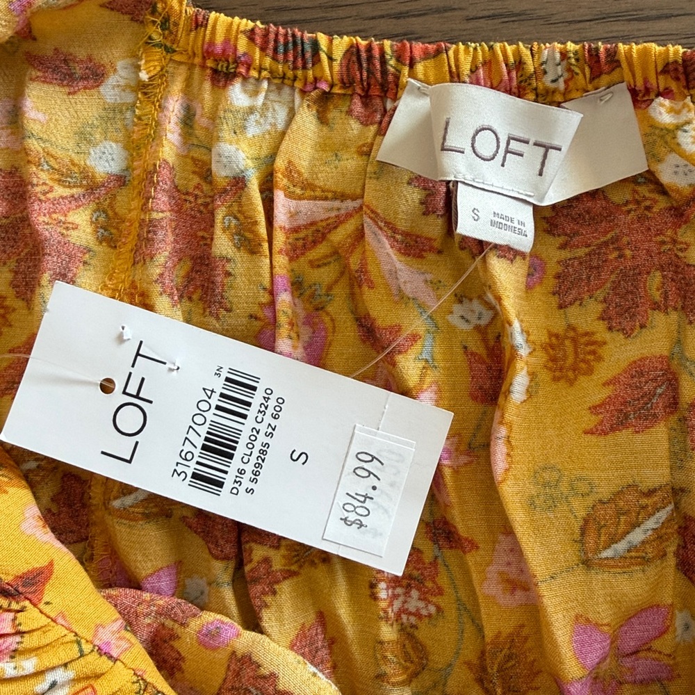 Loft Women's Small Yellow Short Sleeve Dress - Picture 11 of 12